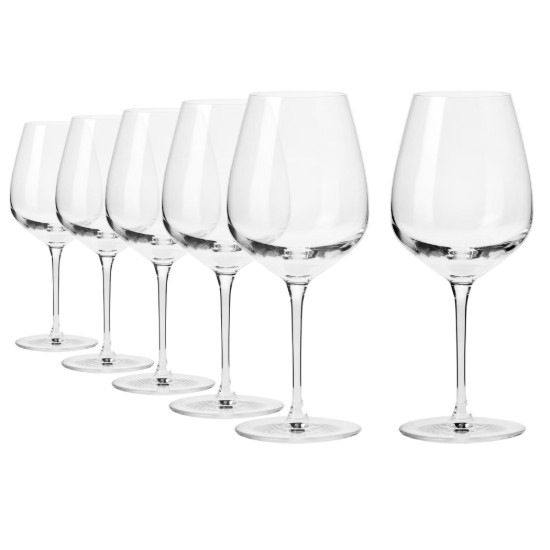 6 darabos vörösboros pohár készlet, kristályüvegből, 680 ml, "Divine" - Krosno
