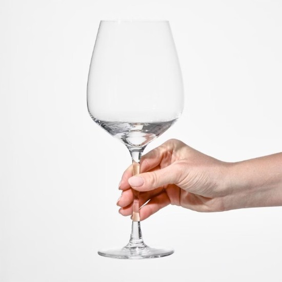 6 darabos vörösboros pohár készlet, kristályüvegből, 680 ml, "Divine" - Krosno