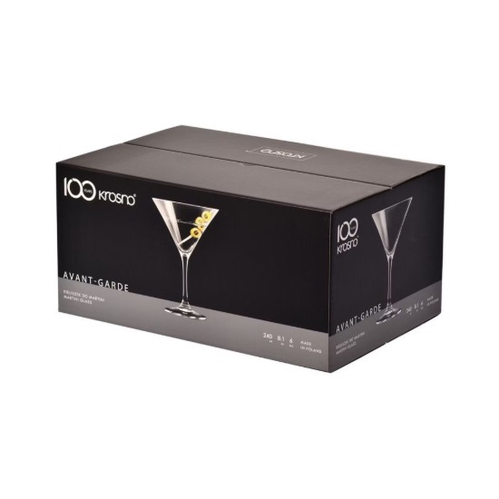 6 darabos Martini pohár készlet, kristályüveg, 240 ml, "Avant-Garde" - Krosno