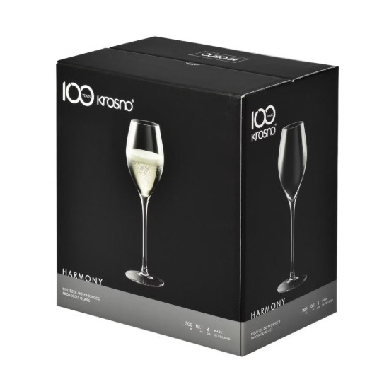6 darabos Prosecco pohárkészlet, kristályüveg, 300 ml, "Harmony" - Krosno