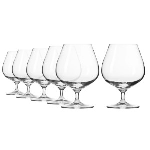 6 db-os konyakos pohár készlet, kristályüveg, 550ml, "Harmony" - Krosno