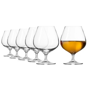 6 db-os konyakos pohár készlet, kristályüveg, 550ml, "Harmony" - Krosno