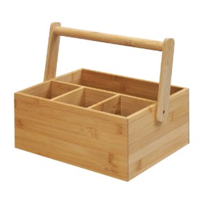 Zokura - 30 x 21 cm - es bambusz evőeszköz- és fűszer tároló