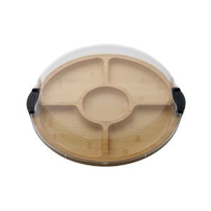 Tálaló fedővel, bambusz, 35,5cm, „Farberware” - Kitchen Craft