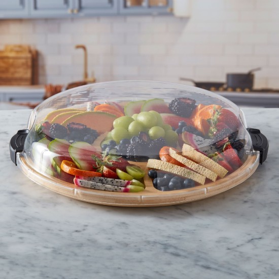 Tálaló fedővel, bambusz, 35,5cm, „Farberware” - Kitchen Craft
