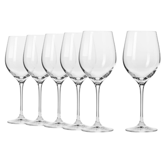 6 db-os fehérboros pohár készlet, kristályüveg, 370ml, "Harmony" - Krosno