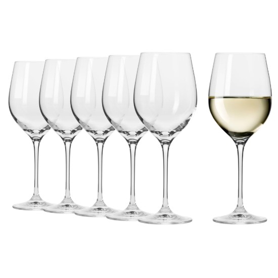6 db-os fehérboros pohár készlet, kristályüveg, 370ml, "Harmony" - Krosno