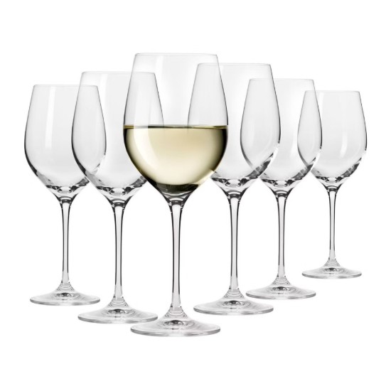 6 db-os fehérboros pohár készlet, kristályüveg, 370ml, "Harmony" - Krosno