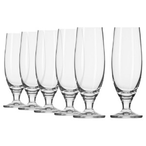 6 részes söröspohár készlet, kristályos üvegből, 500ml, "Elite" - Krosno