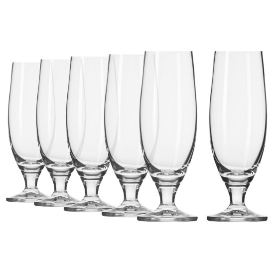 6 részes söröspohár készlet, kristályos üvegből, 500ml, "Elite" - Krosno