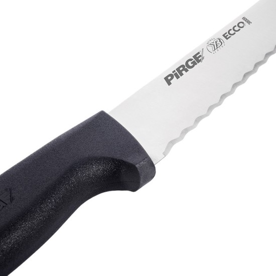 Kenyérvágó kés, 22,5 cm, "Ecco", fekete - Pirge