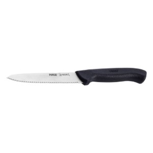 Univerzális kés, recés pengével, 12 cm, "Ecco", fekete - Pirge