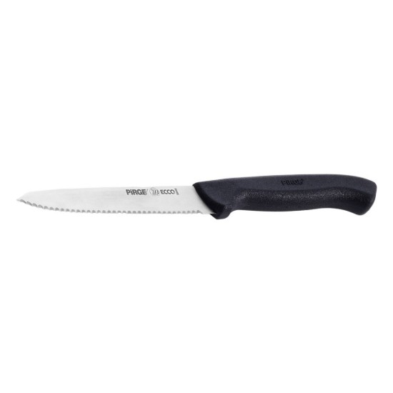 Univerzális kés, recés pengével, 12 cm, "Ecco", fekete - Pirge