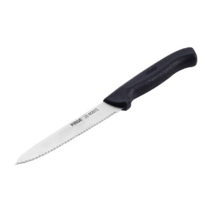 Univerzális kés, recés pengével, 12 cm, "Ecco", fekete - Pirge