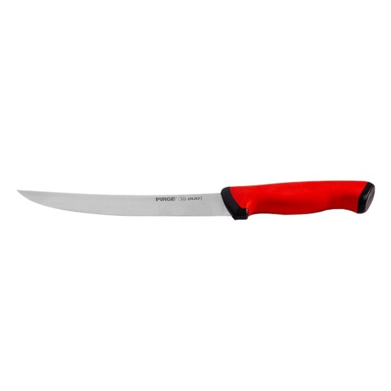 Mészáros kés, ívelt penge, 21 cm, "Duo", piros - Pirge