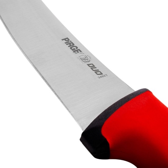 Mészáros kés, ívelt penge, 21 cm, "Duo", piros - Pirge