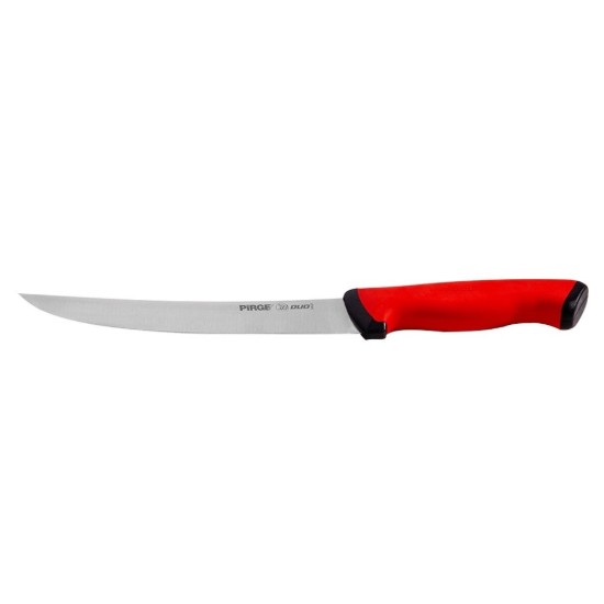Mészáros kés, hajlított penge, 26 cm, "Duo", piros - Pirge