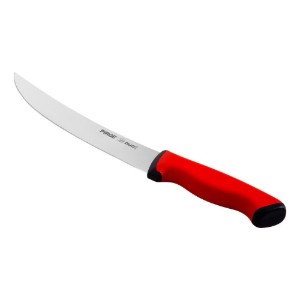 Mészáros kés, hajlított penge, 26 cm, "Duo", piros - Pirge
