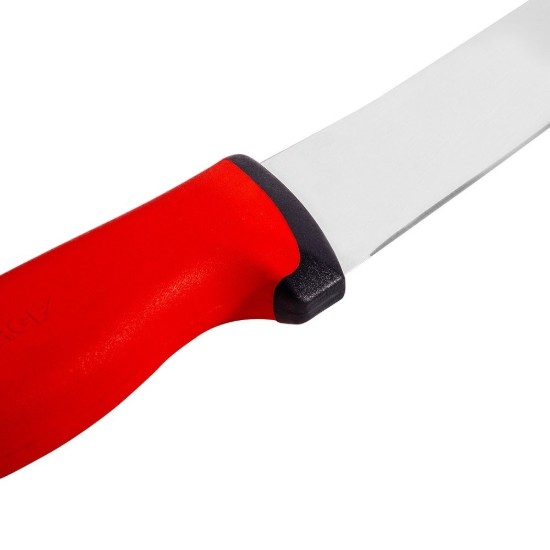 Mészáros kés, hajlított penge, 26 cm, "Duo", piros - Pirge