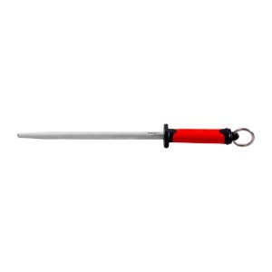 Professzionális kerek fenőszerszám kések élezéséhez, 25 cm, "Duo", Piros - Pirge