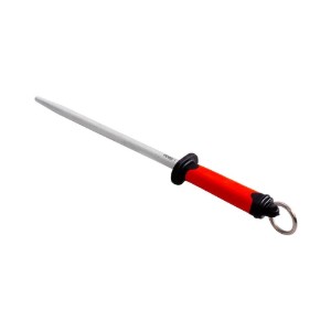 Professzionális kerek fenőszerszám kések élezéséhez, 25 cm, "Duo", Piros - Pirge