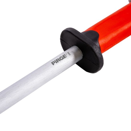 Professzionális kerek fenőszerszám kések élezéséhez, 25 cm, "Duo", Piros - Pirge