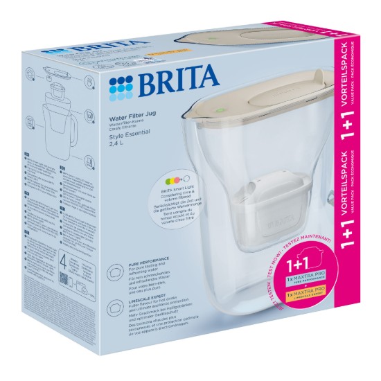 BRITA Style vízszűrő kancsó 2,4 l + 2 Maxtra Pro szűrő (Sand)