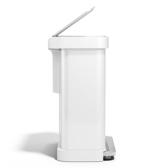 Pedálos szemetes, kétrekeszes, 58 l, rozsdamentes acél, fehéracél - simplehuman
