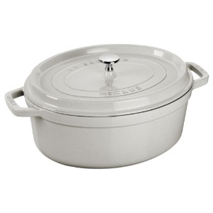 Ovális Cocotte főzőedény, öntöttvas, 37cm/8L, White Truffle - Staub