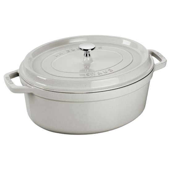 Ovális Cocotte főzőedény, öntöttvas, 37cm/8L, White Truffle - Staub