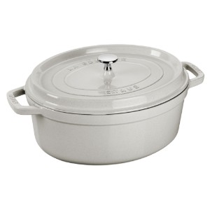 Ovális Cocotte főzőedény, öntöttvas, 33cm/6.7L, Fehér szarvasgomba - Staub