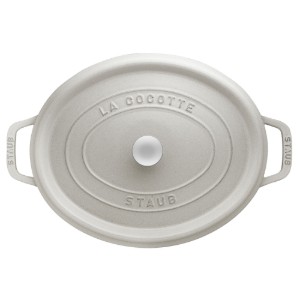Ovális Cocotte főzőedény, öntöttvas, 33cm/6.7L, Fehér szarvasgomba - Staub