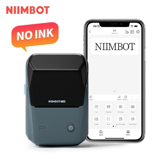 Hordozható hőcímke-nyomtató, B1 modell, Lake Blue - NIIMBOT