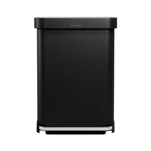 Pedálos szemetes, 55 L, rozsdamentes acél, Matte Black - simplehuman