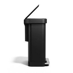 Pedálos szemetes, 55 L, rozsdamentes acél, Matte Black - simplehuman