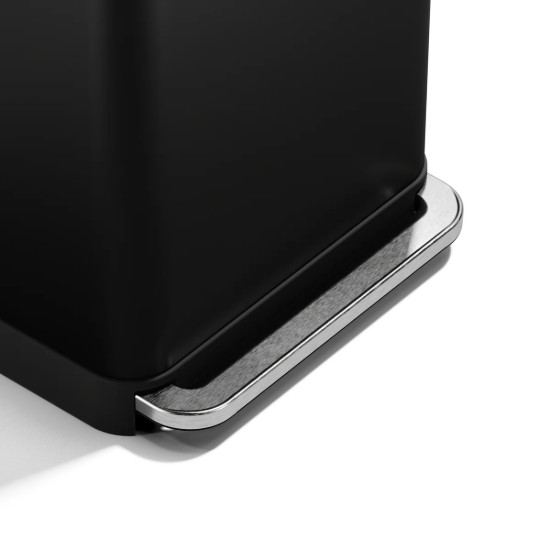 Pedálos szemetes, 55 L, rozsdamentes acél, Matte Black - simplehuman
