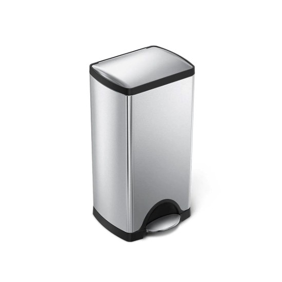 Téglalap alakú pedálos szemetes, 30 l, rozsdamentes acél, szálcsiszolt felülettel - simplehuman