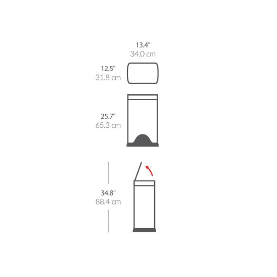 Téglalap alakú pedálos szemetes, 30 l, rozsdamentes acél, szálcsiszolt felülettel - simplehuman