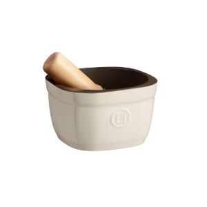 Mozsár mozsártörővel, kerámia, 16 cm, Clay - Emile Henry