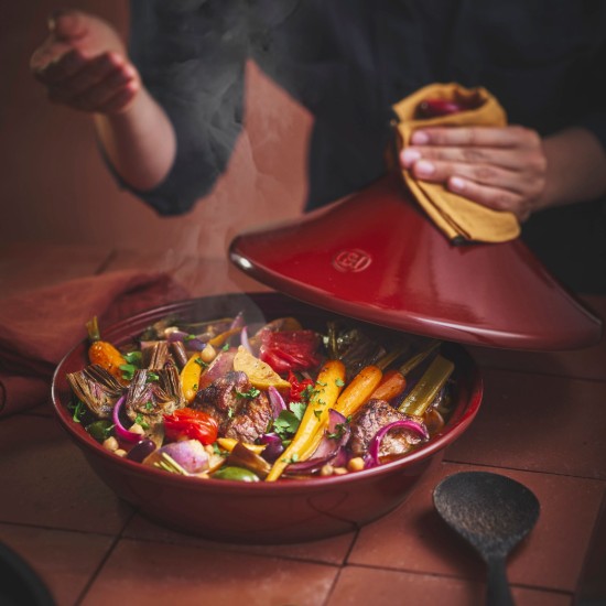 Tajine, kerámia, 32,5cm/2,5L, "Fable Red" - Emile Henry
