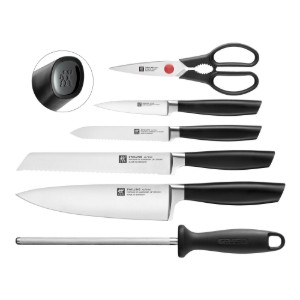 7 darabos késkészlet, rozsdamentes acél, "All Star", fekete - Zwilling