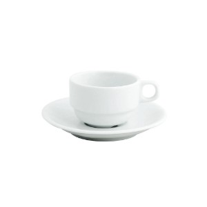 Espresso csésze csészealjjal, porcelán, 85 ml, "Alumilite Bella" - Porland