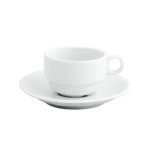 Espresso csésze csészealjjal, porcelán, 85 ml, "Alumilite Bella" - Porland