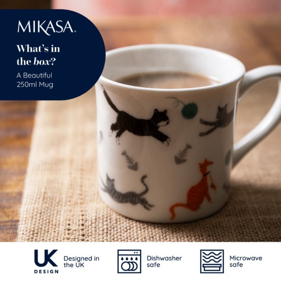 Porcelán bögre, 250 ml, Macska - Mikasa