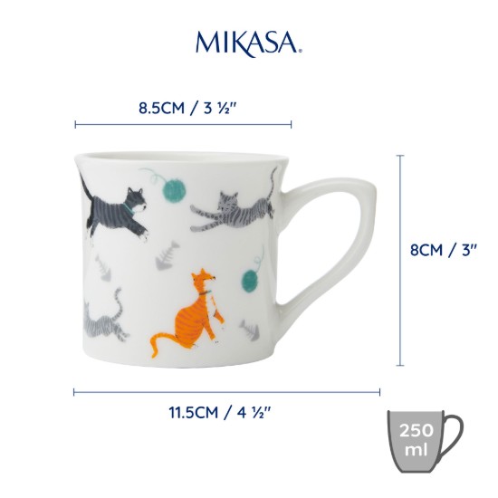 Porcelán bögre, 250 ml, Macska - Mikasa