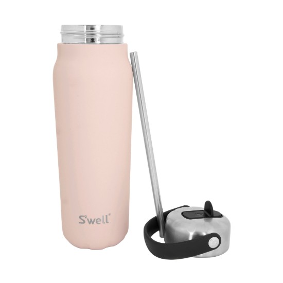 Termosz palack italokhoz, rozsdamentes acél, 700 ml, "Explorer Flip Straw", Himalayan Salt - S'well