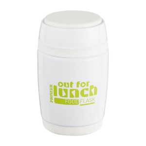Termosz levesespalack kanállal, rozsdamentes acél, 580 ml, "Pioneer", Fehér - Grunwerg