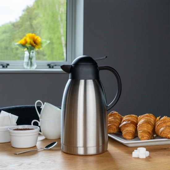 Hőszigetelő kancsó, rozsdamentes acél, 2L, "Pioneer", szatén - Grunwerg