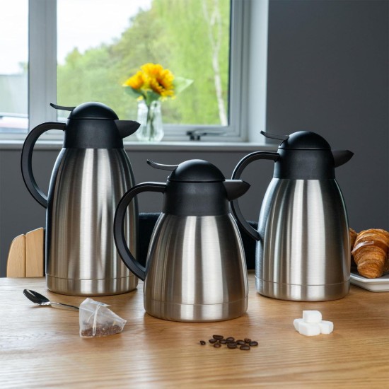 Hőszigetelő kancsó, rozsdamentes acél, 2L, "Pioneer", szatén - Grunwerg