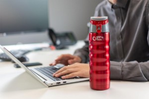 Hőszigetelt termosz, 350 ml, "Pioneer", metálpiros - Grunwerg